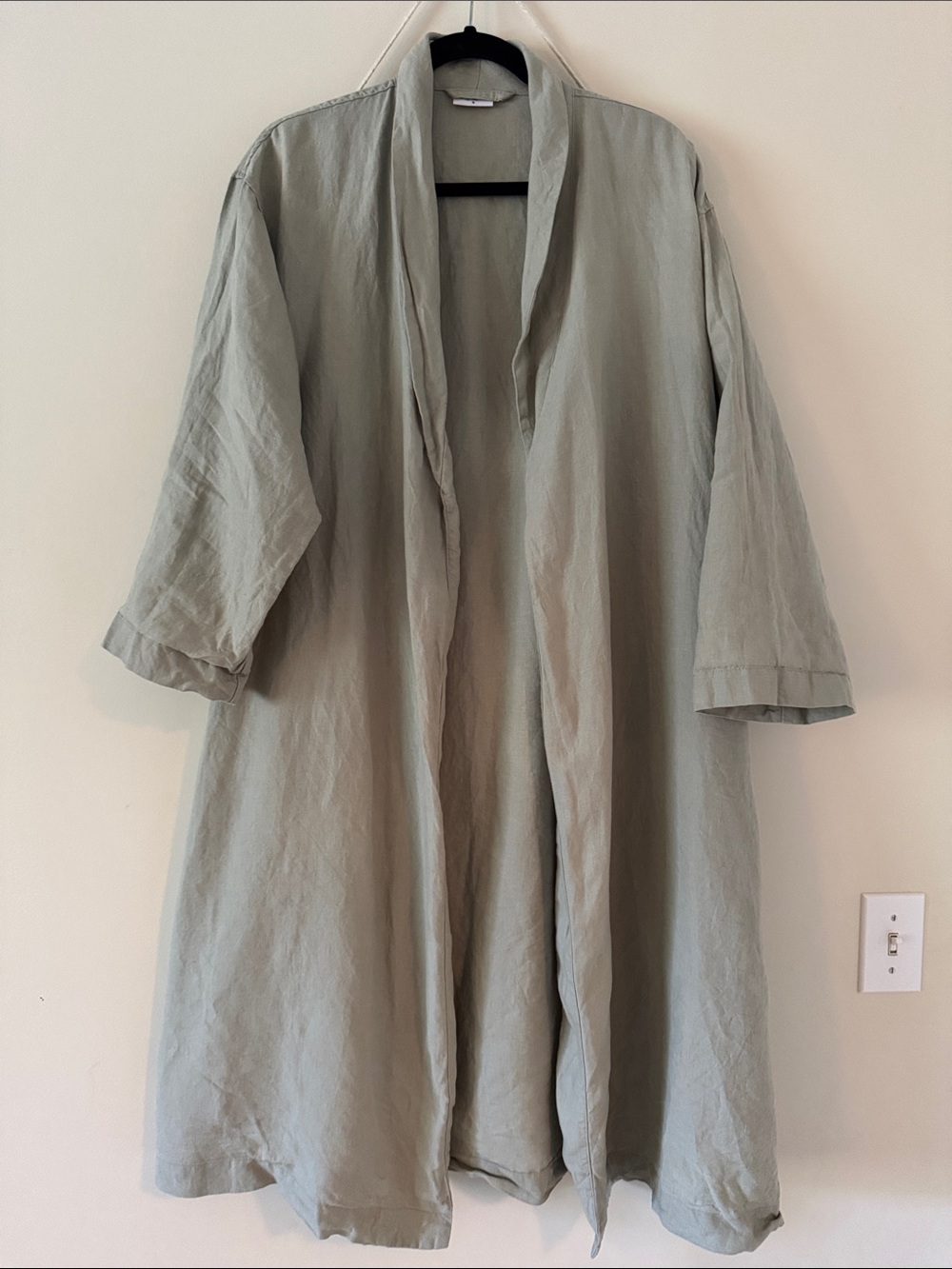 Light Sage Linen Duster - EEUC